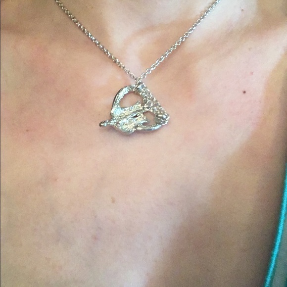 🎈5 for $35! Cat Rhinestone heart necklace NWOT - Picture 7 of 7